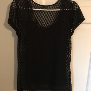 Sheer black banana republic top with black tank